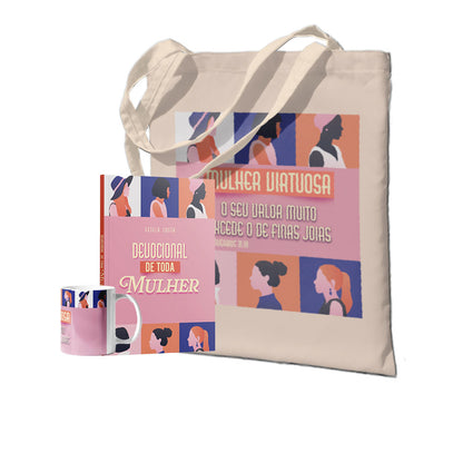 Kit Mulher Virtuosa- Livro + Caneca + Ecobag