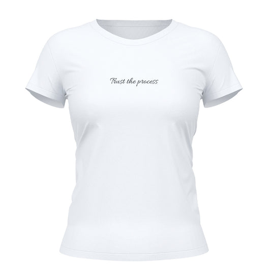 Camiseta Cristã Feminina - Trust the process | Branca