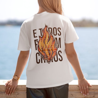 Camiseta Cristã Feminina - Fogo | Branca