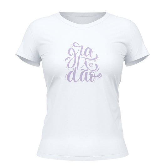 Camiseta Cristã Feminina - Gratidão | Branca