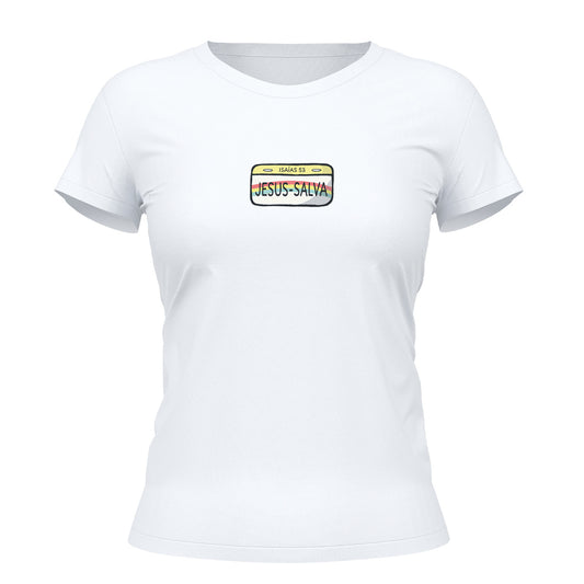 Camiseta Cristã Feminina - Jesus Salva | Branca