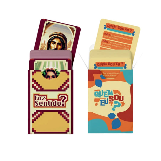 Kit Quiz da Fé - Jogo Bíblico Faz Sentido? + Jogo Bíblico de Cartas | Quem Sou Eu ?