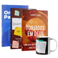 Kit Reflexos da Fé - Caneca Quarto de Guerra + Livro Quarto de Guerra + Livro Orando a Palavra + Livro Forjados em Deus