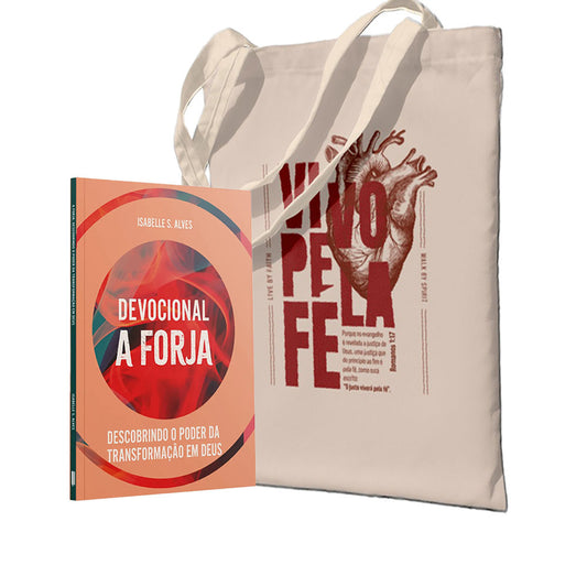 Kit Vencendo as Lutas: A Forja de Deus em Você Devocional a Forja | Isabelle S. Alves+ Ecobag - Vivo pela fé