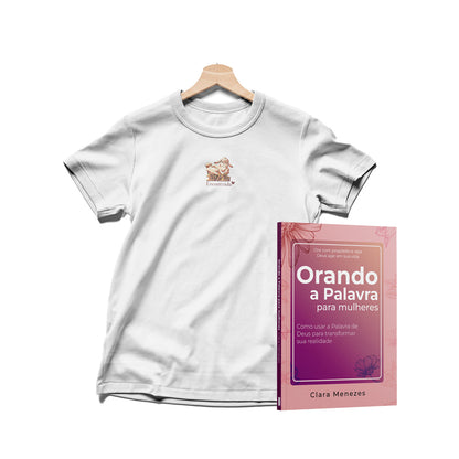 Kit Vestida de Promessas - Orando a Palavra para Mulheres  +  Camiseta | Baby Look | Ovelhinha Encontrada| 100% Algodão