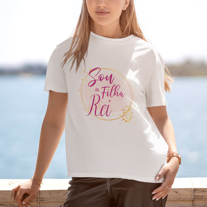 Camiseta Cristã Feminina - Sou filha do rei