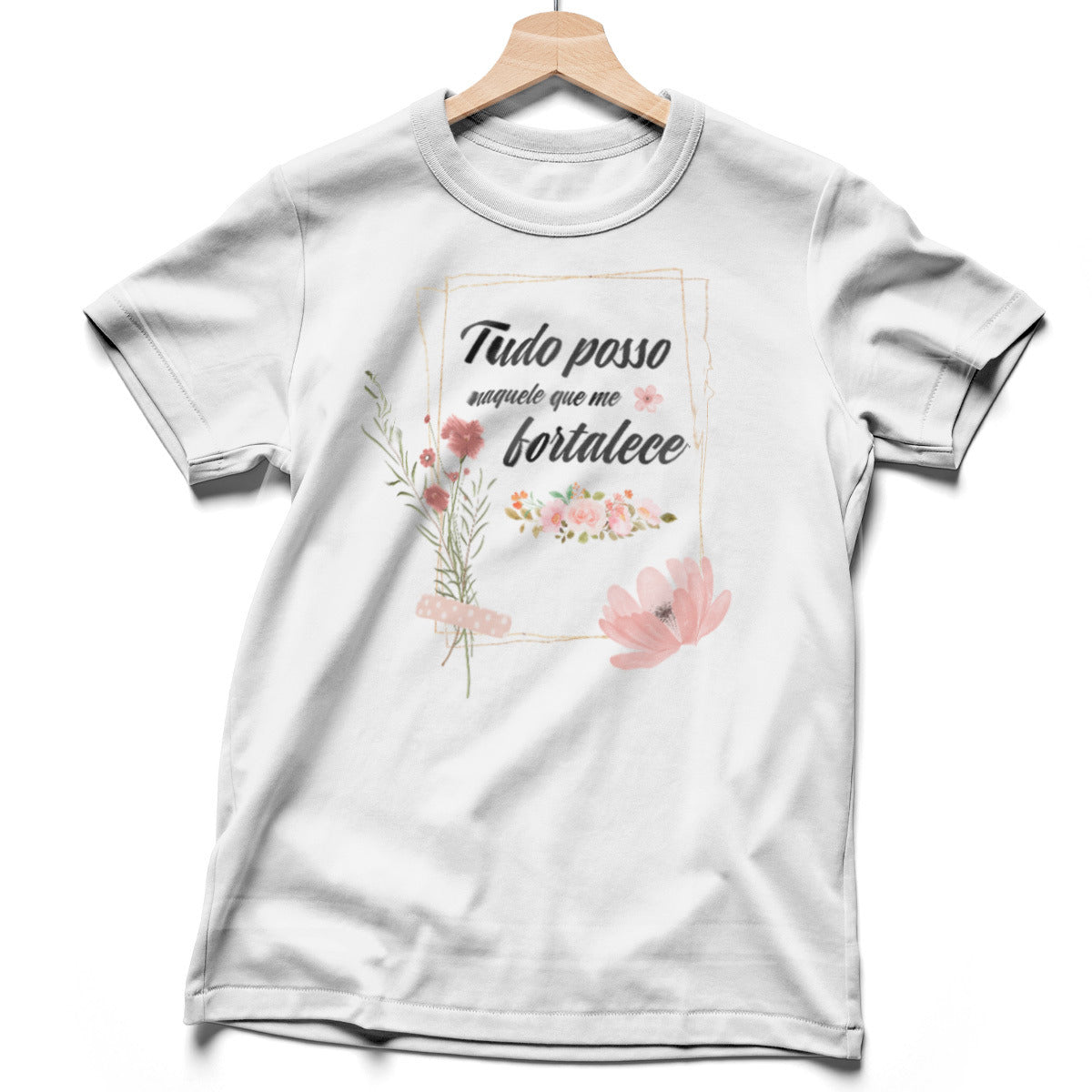Kit Vestida de Promessas - Orando a Palavra para Mulheres + Camiseta | Baby Look | Tudo Posso | 100% Algodão