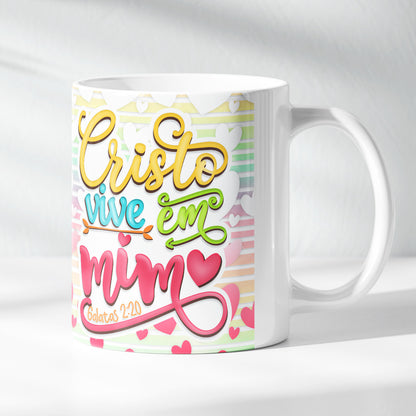 Kit Vida em Plenitude | Caneca - Cristo vive em mim + Livreto Nova Criatura