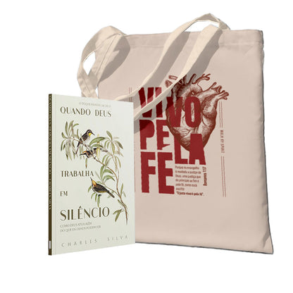 Kit Vivo Pela Fé: : Quando Deus Trabalha em Silêncio  +Ecobag - Vivo pela fé