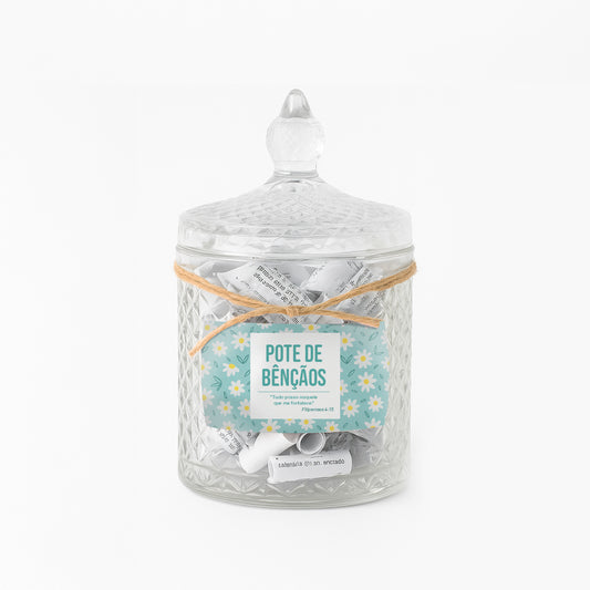 Pote de bençãos - Floral margarida | Escolha seu versículo