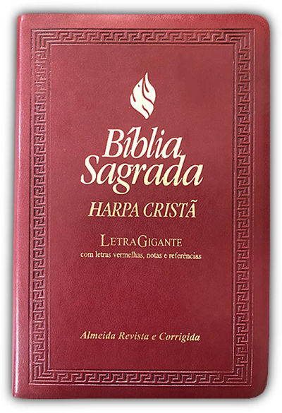 Biblia Letra Hipergigante Luxo Preta com Harpa 14x21cm