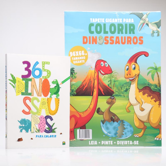 Kit Tapete Gigante + 365 Dinossauros Para Colorir