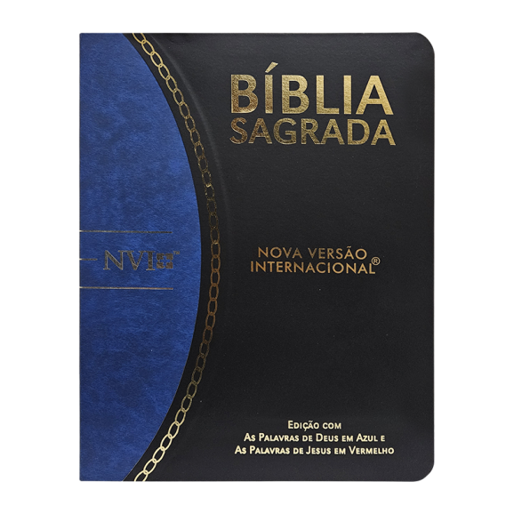 Bíblia Sagrada Slim | NVI | Preto e Azul | Luxo