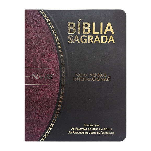 Bíblia Sagrada Slim | NVI | Preto e Vinho | Luxo