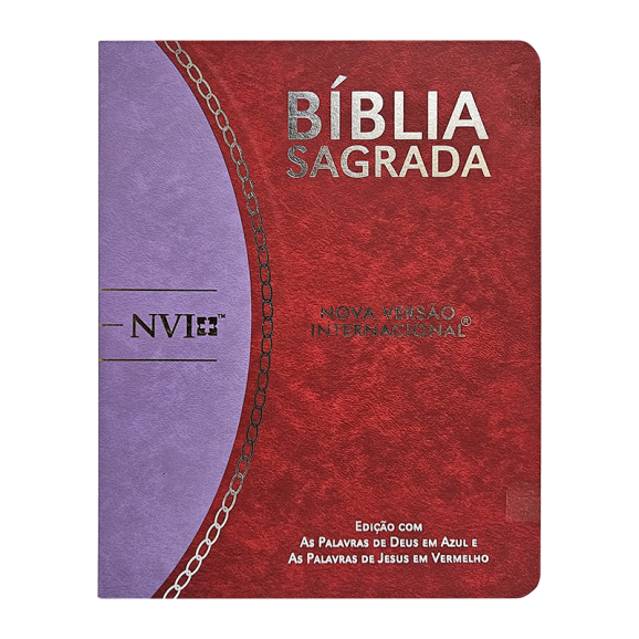 Bíblia Sagrada Slim | NVI | Vermelho e Lilas | Luxo