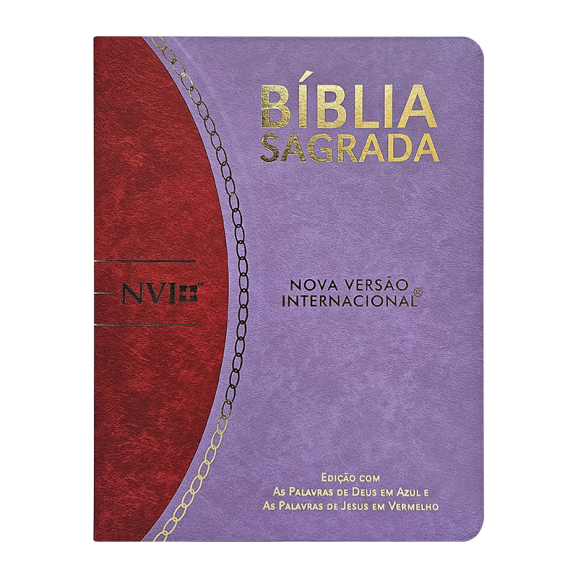 Bíblia Sagrada Slim | NVI | Lilas e Vermelho | Luxo