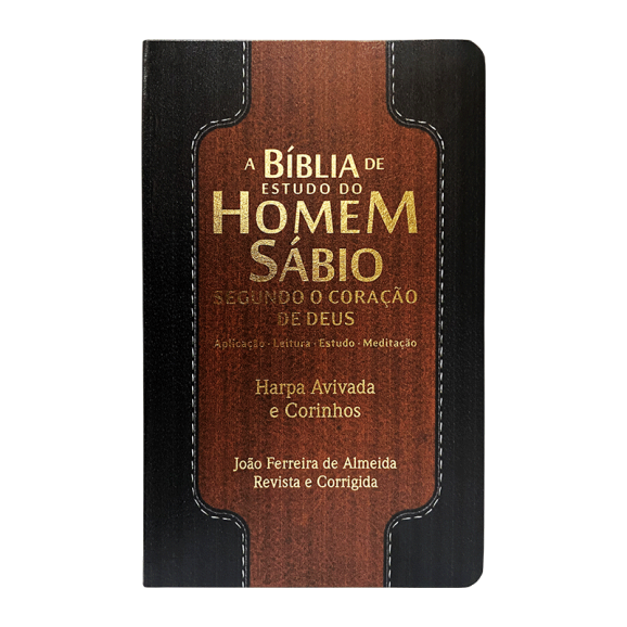 Bíblia De Estudo do Homem Sábio | Harpa e Corinhos |Preto e Marrom 