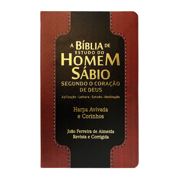 Bíblia De Estudo do Homem Sábio | Harpa e Corinhos |Bordô e Preto 