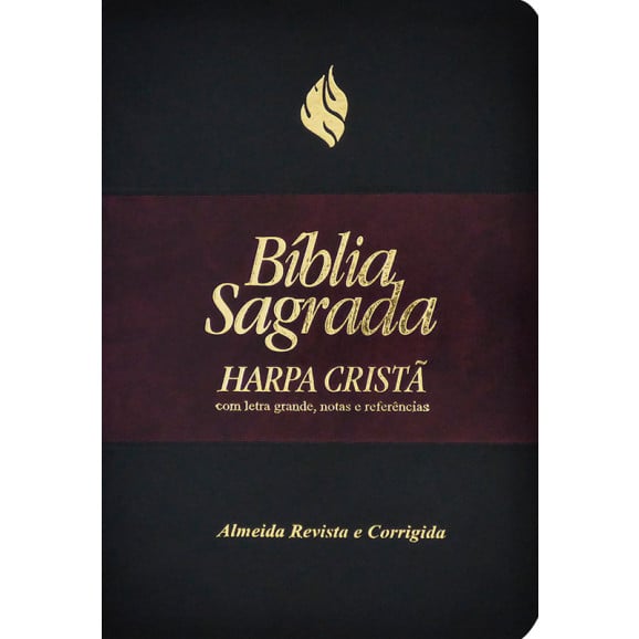Bíblia Sagrada | RC | Harpa Cristã | Letra Grande | Luxo | Preta | Vinho