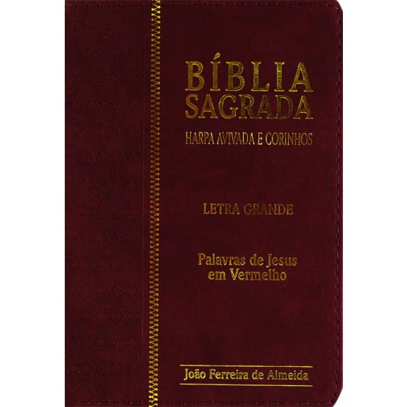 Bíblia Sagrada | RC | Harpa Avivada e Corinhos | Letra Grande | Luxo | Vinho 