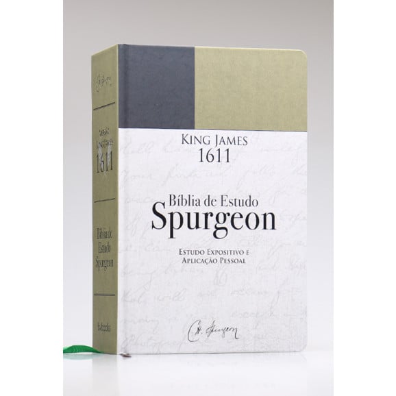 Bíblia de Estudo Spurgeon | King James 1611 | Letra Grande | Luxo | Verde e Preta