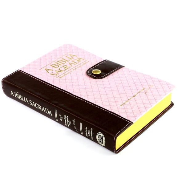 A Bíblia Sagrada | ACF | Letra Grande | Luxo | Chocolate & Morango | índice | Lingueta