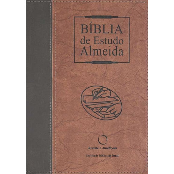 Bíblia de Estudo Almeida | Revista e Atualizada | Grande | Luxo | Preto/Marrom