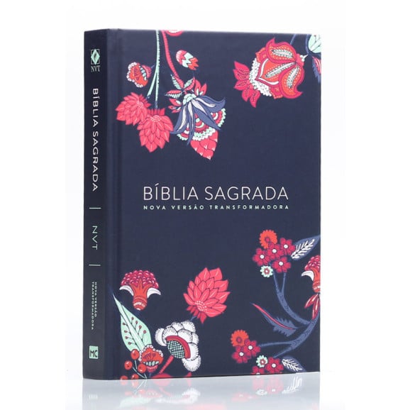 Bíblia Sagrada | NVT | Letra Normal | Capa Dura | Indian Flowers Azul Marinho