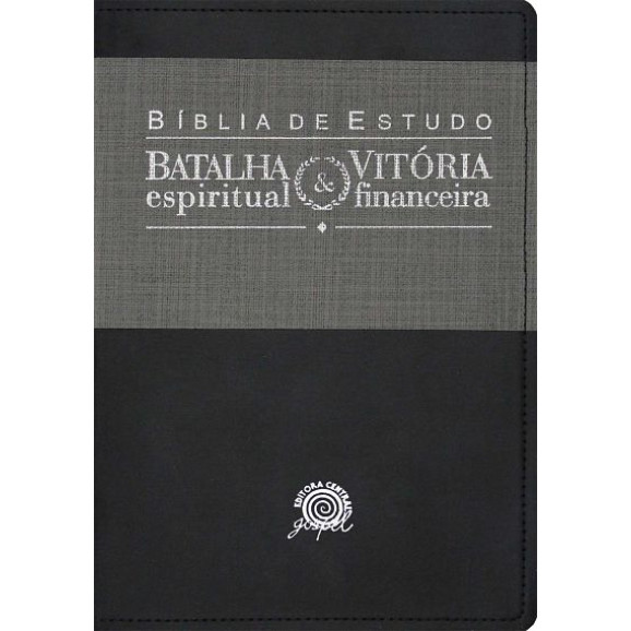 Bíblia de Estudo Batalha Espiritual | Vitória Financeira | NVI | Média | Cinza/Azul
