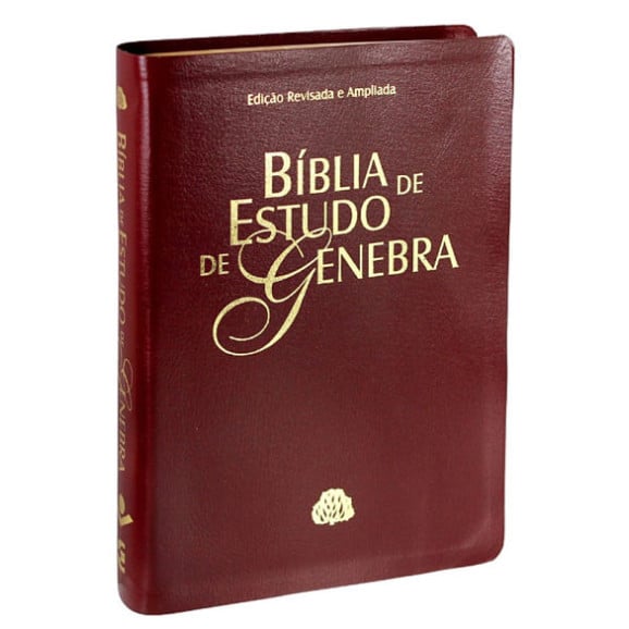 Bíblia de Estudo Genebra | RA | Letra Normal | Couro Bonded | Vinho