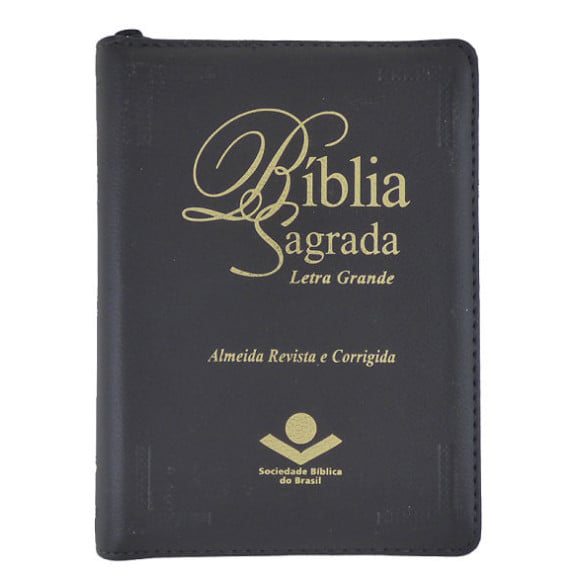 Bíblia Sagrada | Pequena | Letra Grande | RC | Zíper | Preta