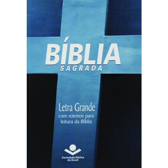 Bíblia Sagrada | Ra | Letra Grande | Brochura | Cruz | Caixa 10 Unidades