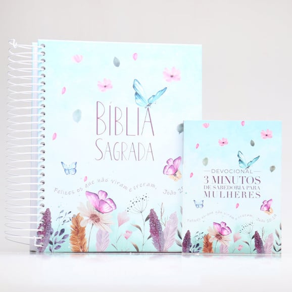 Kit Bíblia ACF Jardim Secreto Com Espaço Para Anotações + 3 Minutos de Sabedoria Para Mulheres | Conselho Divino