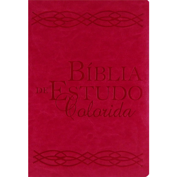Bíblia de Estudo Colorida | Letra Grande | Capa PU | Rosa Pink 