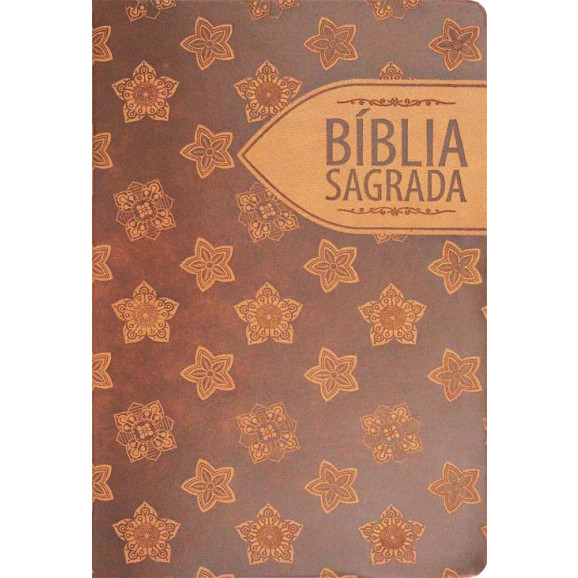 Bíblia Sagrada Floral Marrom | RC | Letra Gigante