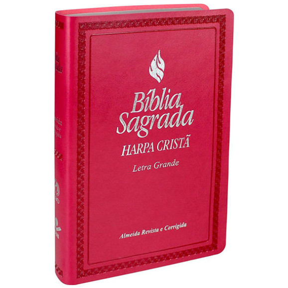 Bíblia Sagrada | RC | Harpa Cristã | Letra Grande | Luxo | Rosa Escuro