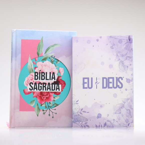 Kit Colagem | Bíblia + Eu e Deus Lilás | Orar e Vencer