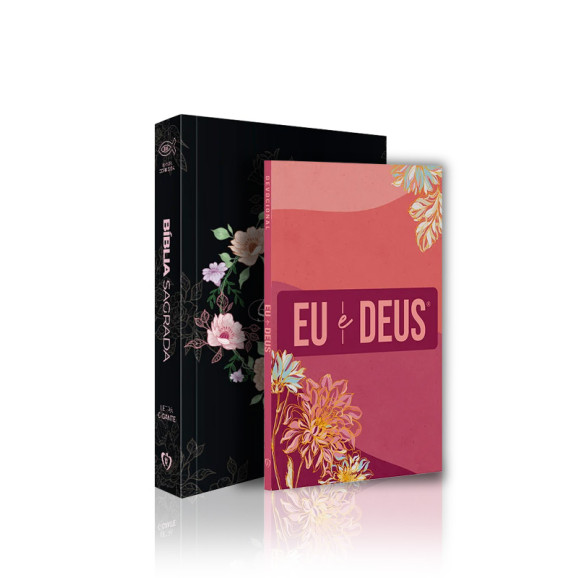 Kit Bíblia Sagrada | RC | Letra Gigante | Capa Dura | Círculo Floral + Devocional Eu e Deus | Ondas | Momento Divino