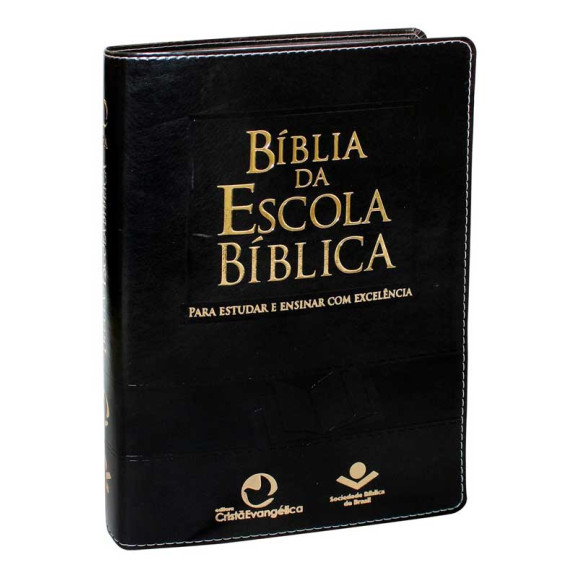 Bíblia de Estudo Escola Bíblica | RA | Letra Normal | Luxo | Índice | Preta