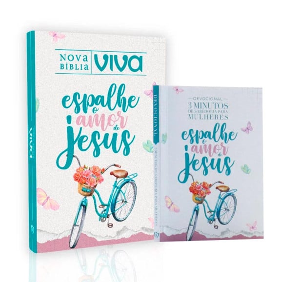 Kit Nova Bíblia Viva Espalhe o Amor + Devocional 3 Minutos de Sabedoria Para Mulheres | Derrame seu Coração