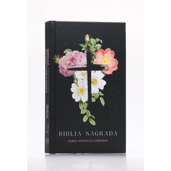 Bíblia Sagrada | RC | Harpa Avivada e Corinhos | Letra Normal | Capa Dura | Flores Cruz | Slim