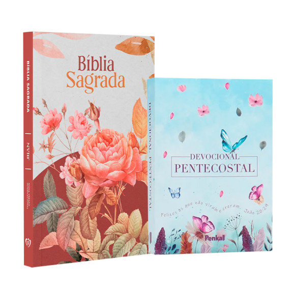 Kit Bíblia NVI Slim Florida + Devocional Pentecostal | Tesouros do Senhor
