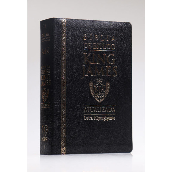 Bíblia de Estudo | King James Atualizada | Letra Hipergigante | Luxo | Preta