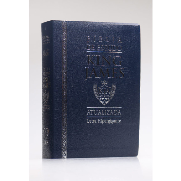 Bíblia de Estudo | King James Atualizada | Letra Hipergigante | Luxo | Azul