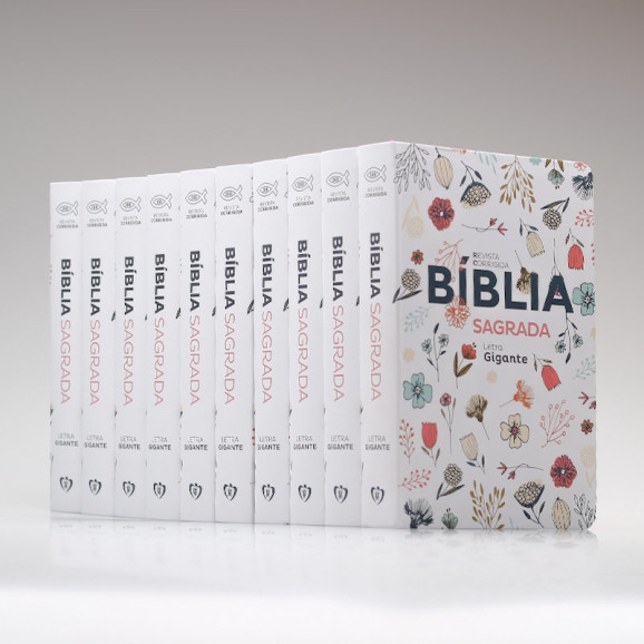 Kit 10 Bíblias | RC | Soft Touch | Flowers Branca 