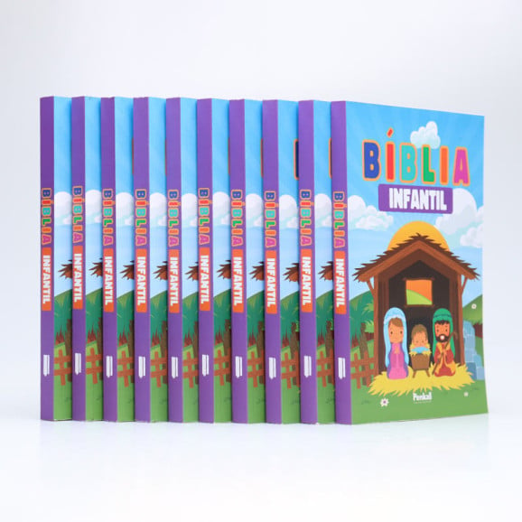 Kit 10 Bíblia Infantil Colorida + 200 de Ilustrações | Menino Jesus