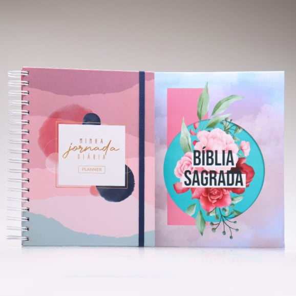Kit Bíblia ACF Colagem Com Espaço Para Anotações + Planner Feminino Clássica | Constância na Fé