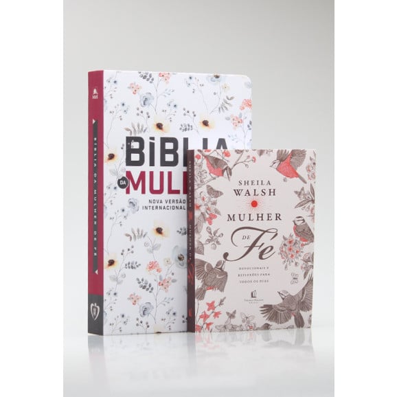 Kit Bíblia de Estudo da Mulher de Fé | NVI | Letra Normal | Floral + Mulher de Fé
