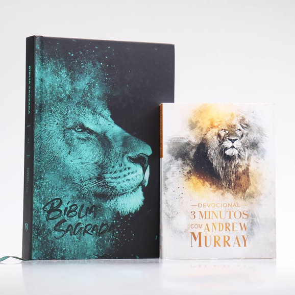 Kit Bíblia ACF Leão Azul + Devocional Andrew Murray | Crescendo na Graça