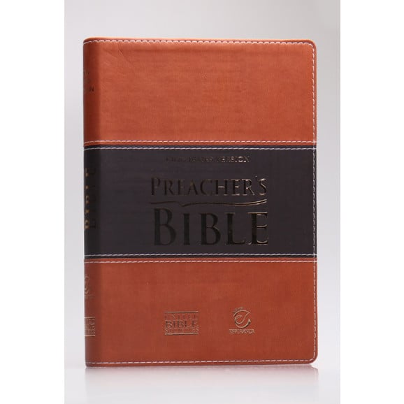 Preacher's Bible - Bíblia do Pregador | King James Version | Letra Normal | Capa PU | Marrom Claro e Escuro